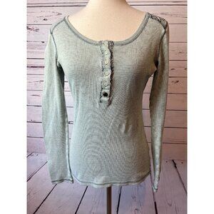 Fox Racing Thermal Waffle Knit Shirt size Small Pullover Biker Chick Embroidered